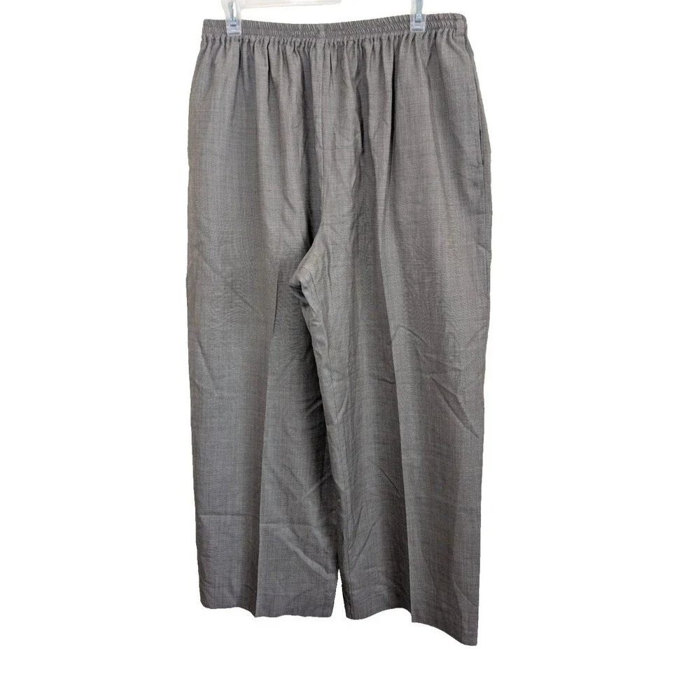 Eskandar Cropped Wide Leg Pant Gray Wool Silk High Rise Business Casual Size 3
